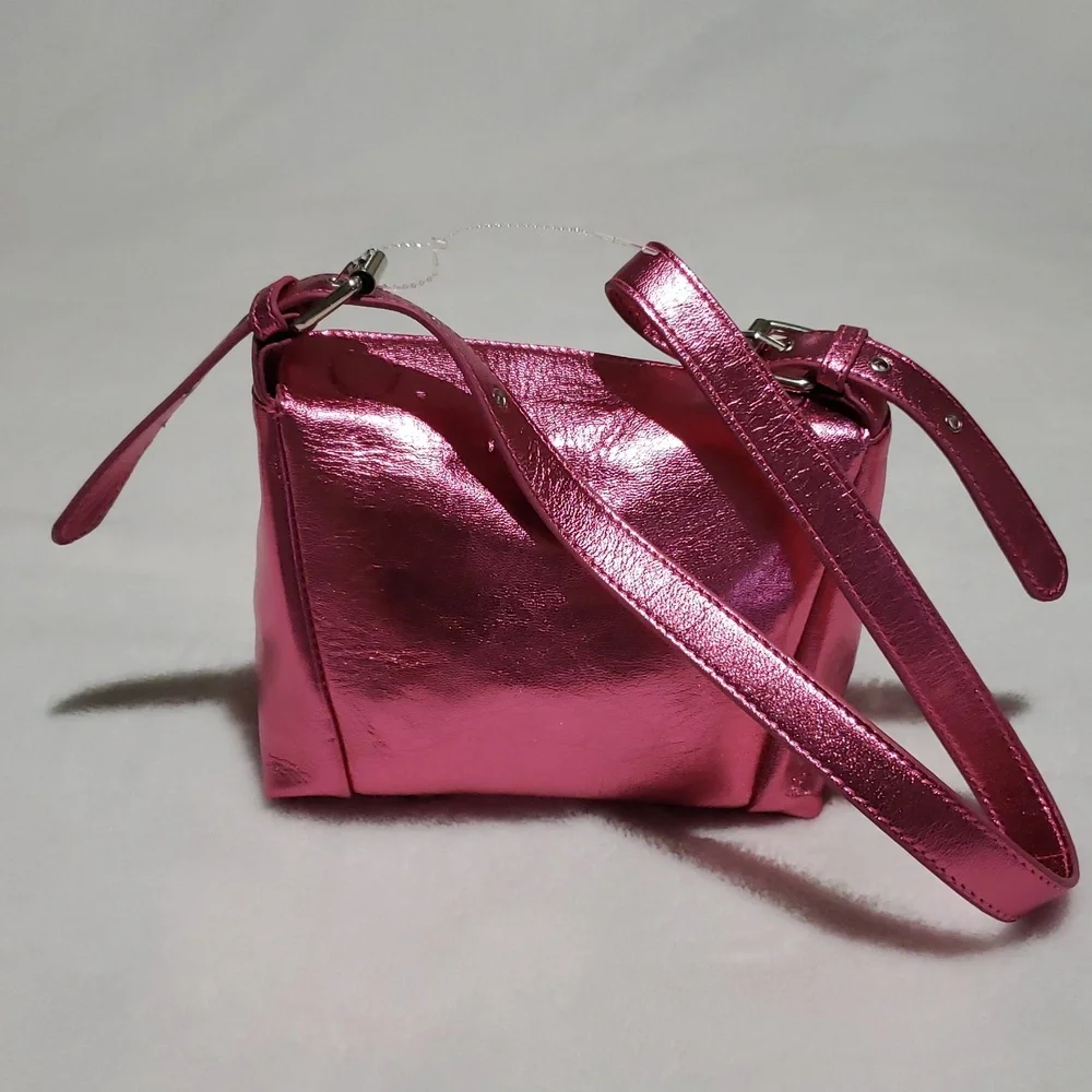 Free People Sabi Metallic Pink Shoulder Bag. NWOT‎